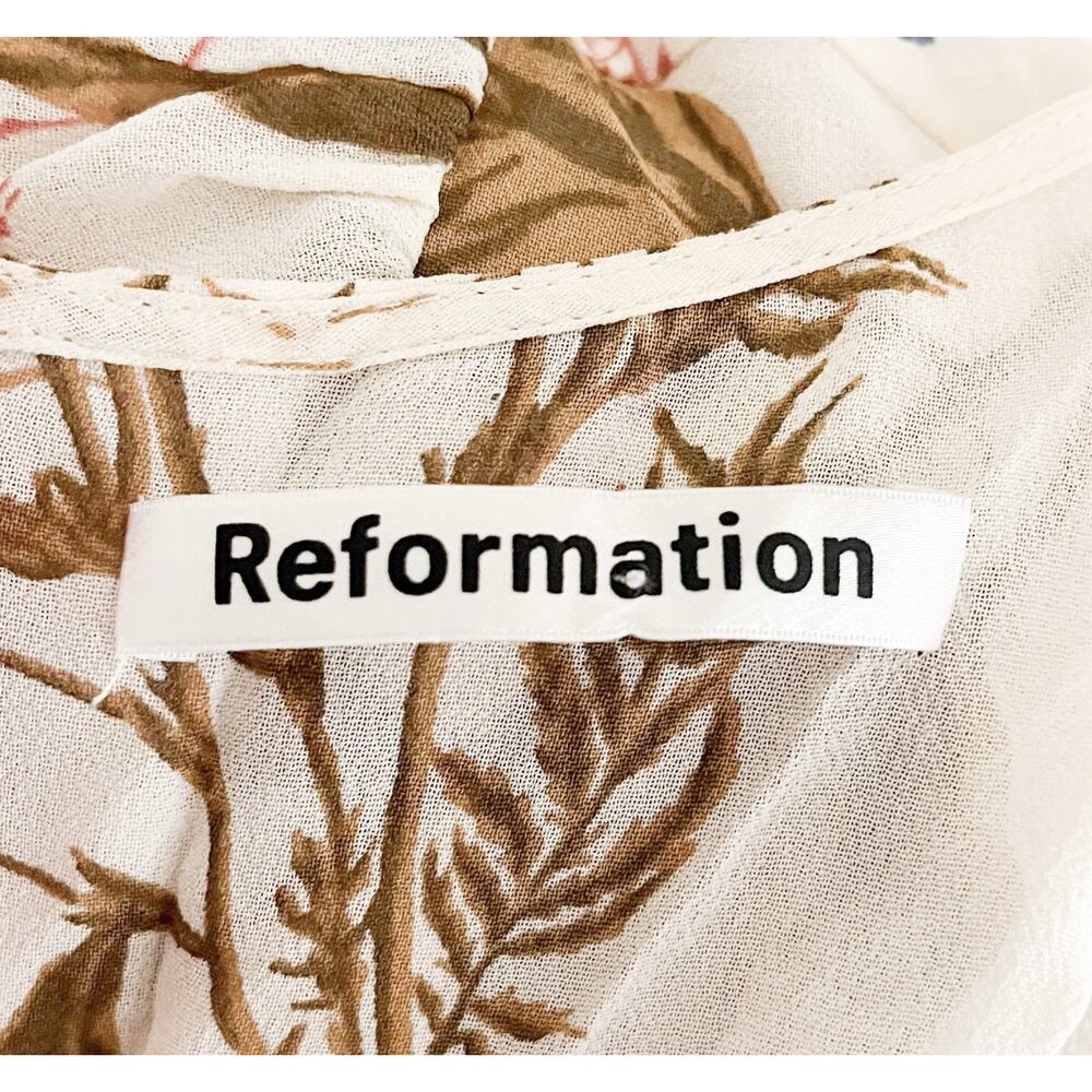 Reformation Deven Frolic Floral Ruffle Mini Dress Romantic Cottagecore Boho Sz 2 - Picture 7 of 9